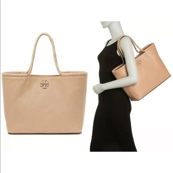 Tory Burch Handbags - Tory Burch Taylor Tote Leather Shoulder Bag Shopper Handbag in Devon Sand